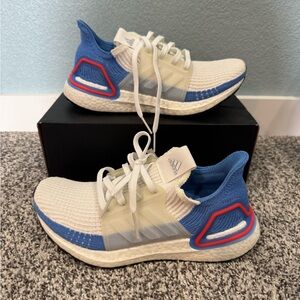 Adidas Blue and White Ultra Boost Sneakers